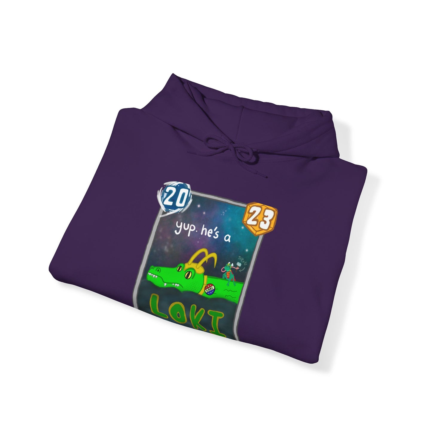 Snap Kang x Spooky Dinosaur "Yup, he's a Loki" Variant Marvel Snap inspired Hooded Sweatshirt