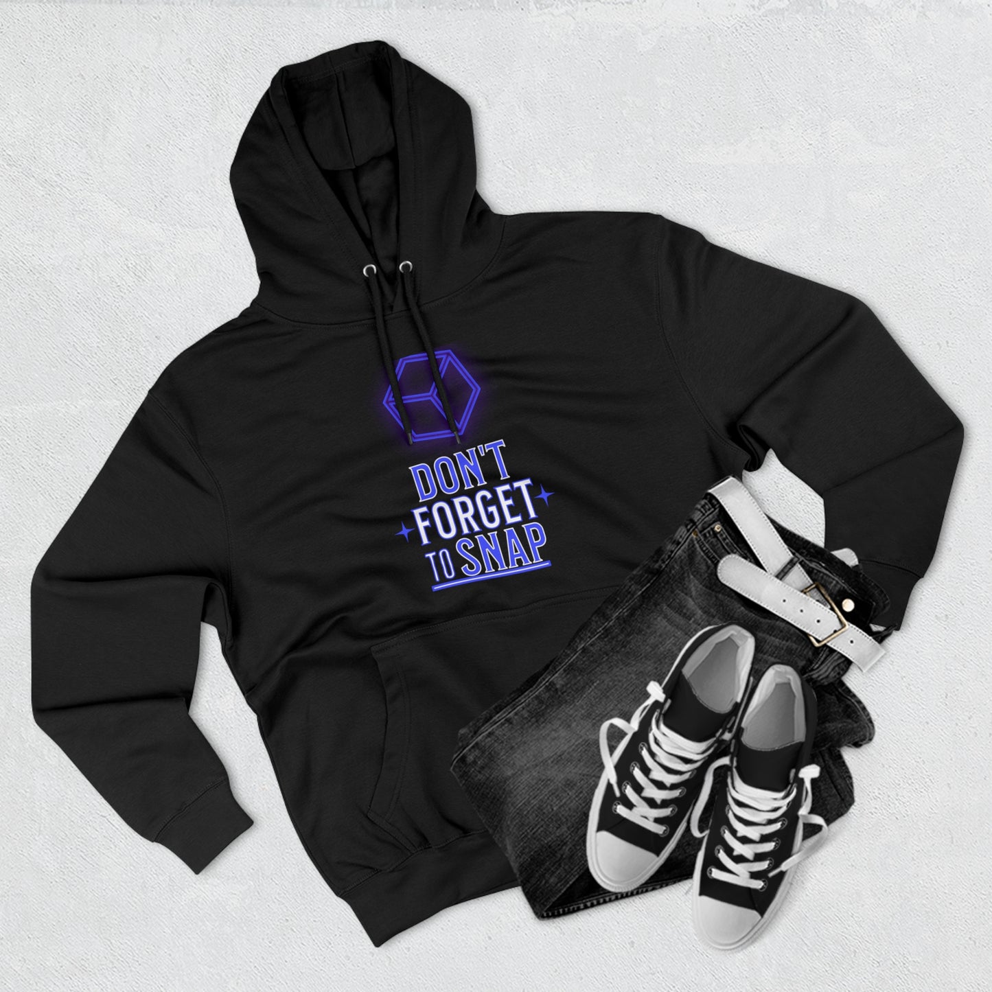 "Don't Forget to Snap" Marvel Snap Unisex Premium Pullover Hoodie