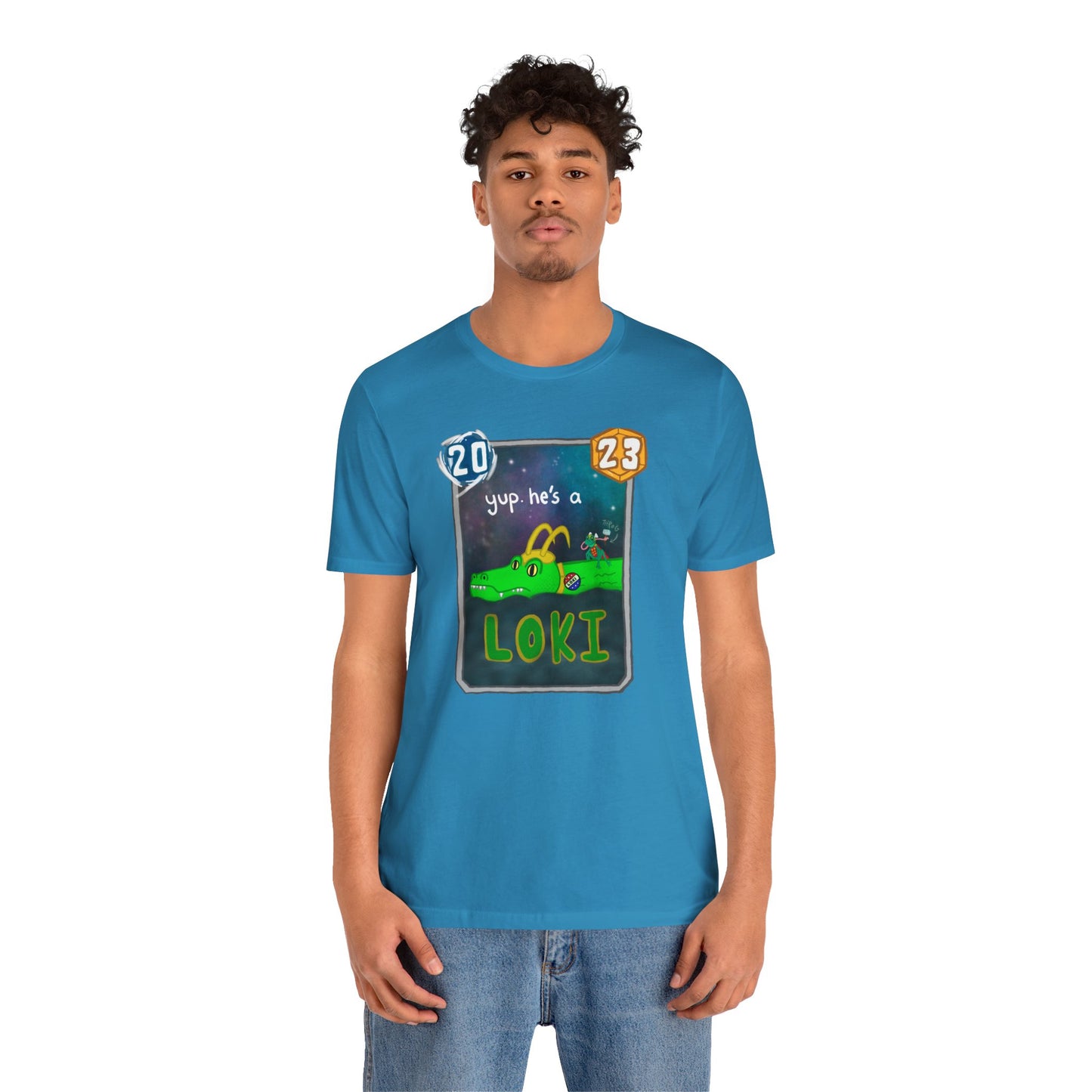 Snap Kang x Spooky Dino Marvel Snap inspired Alligator Loki Card - Unisex Jersey Short Sleeve Tee