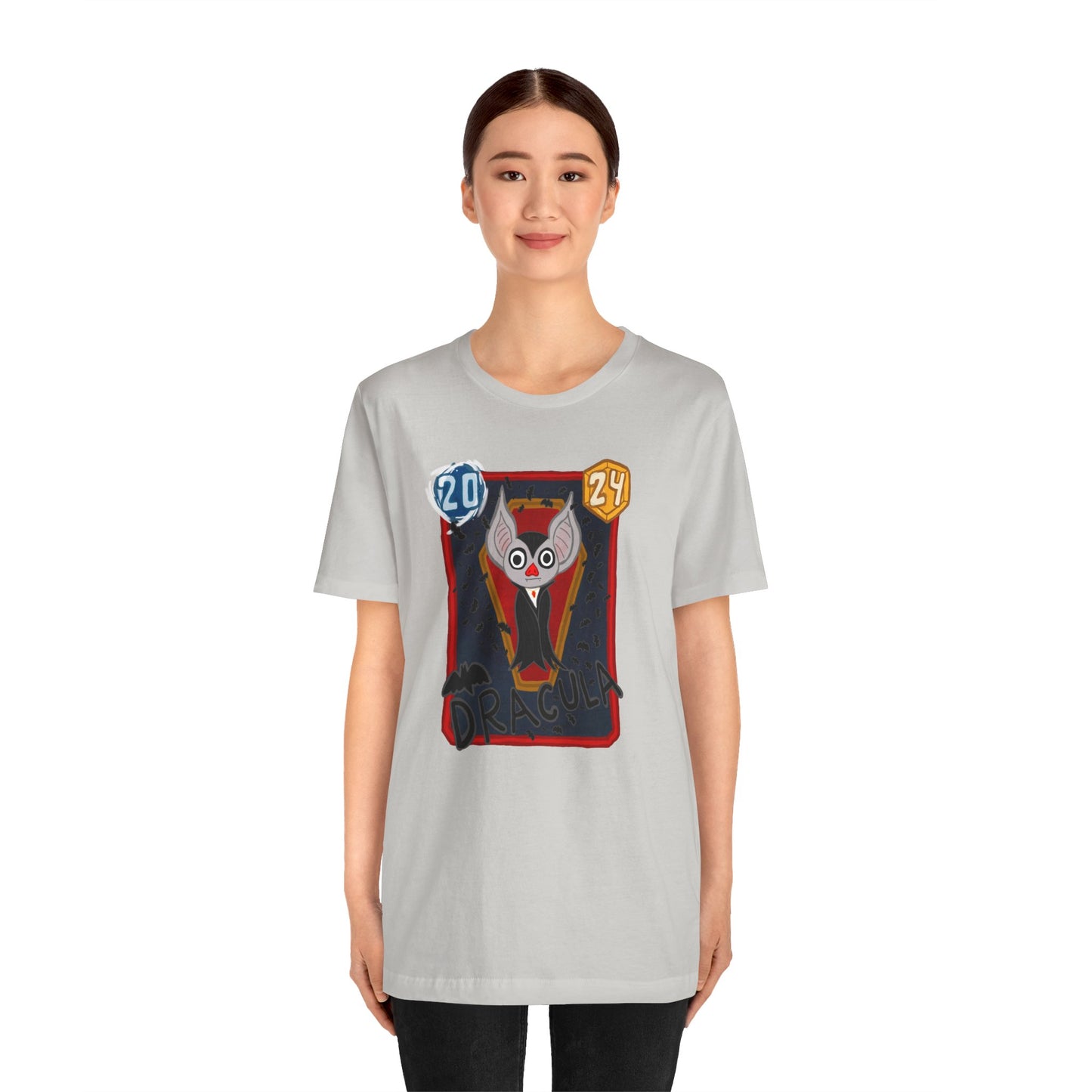 Snap Kang x Spooky Dino Marvel Snap inspired Dracula Card - Unisex Jersey Short Sleeve Tee