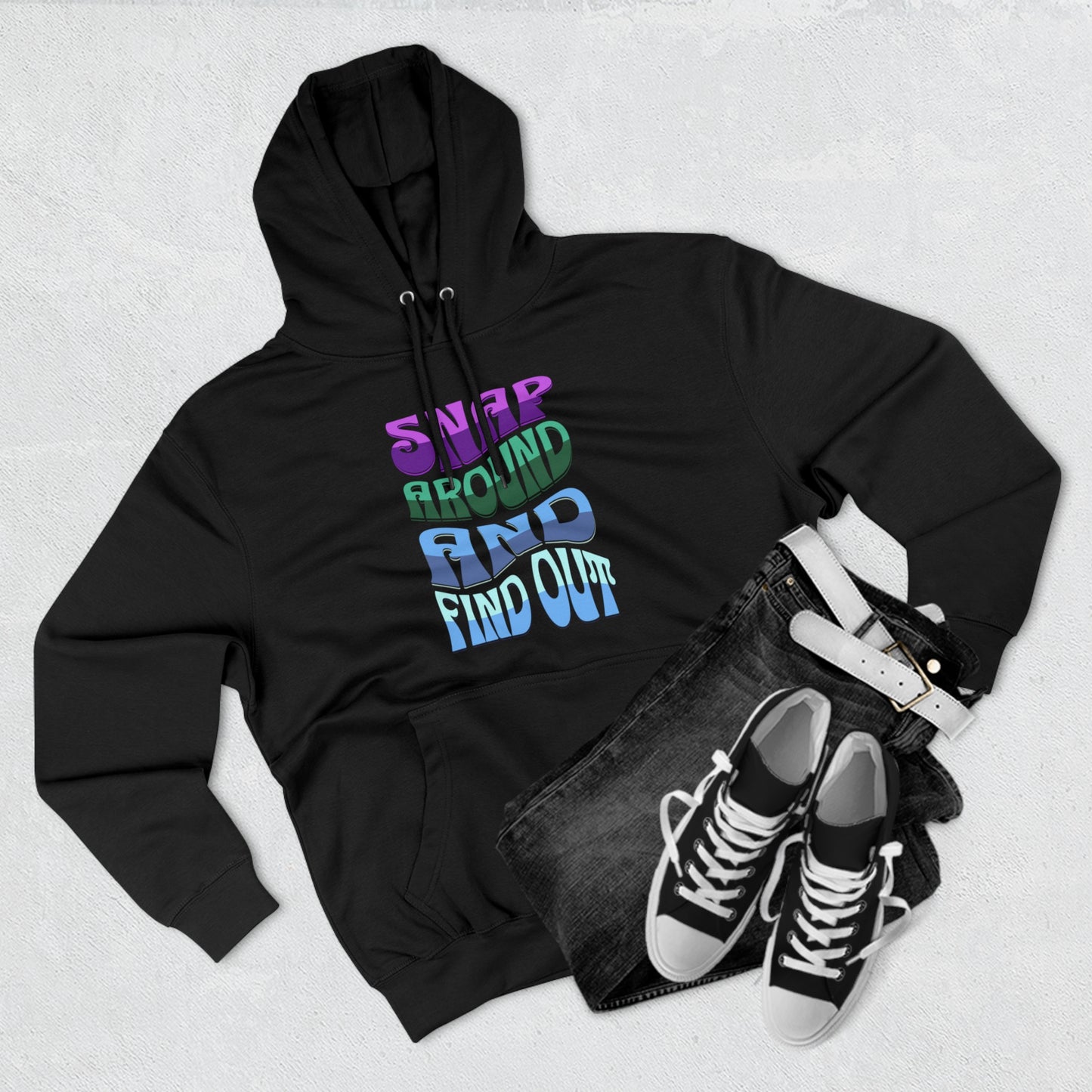 "Snap Around and Find Out" Marvel Snap Unisex Premium Pullover Hoodie