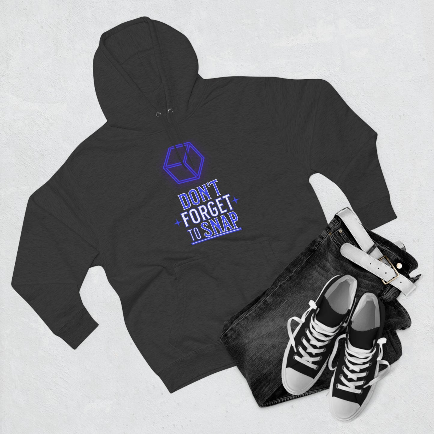 "Don't Forget to Snap" Marvel Snap Unisex Premium Pullover Hoodie