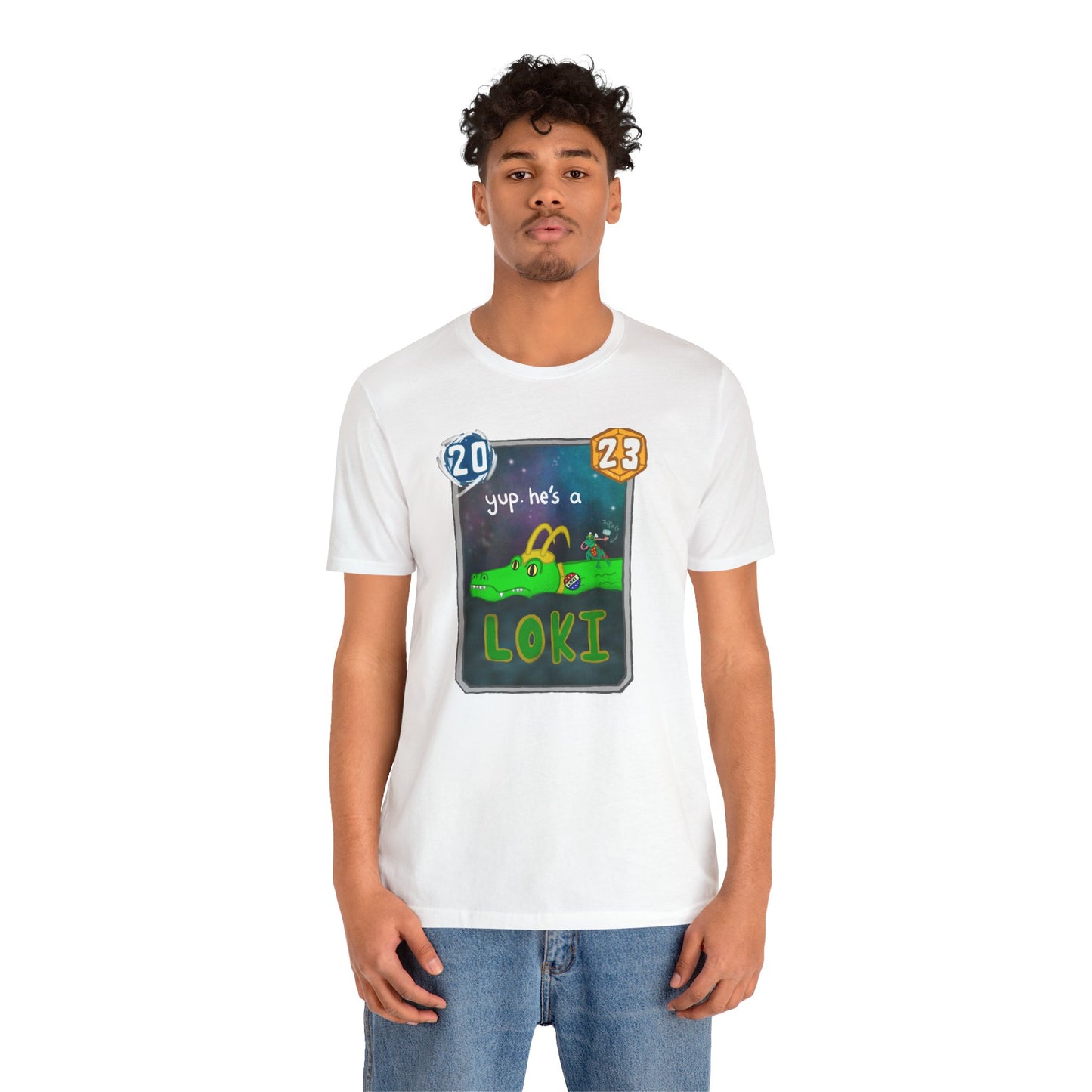 Snap Kang x Spooky Dino Marvel Snap inspired Alligator Loki Card - Unisex Jersey Short Sleeve Tee