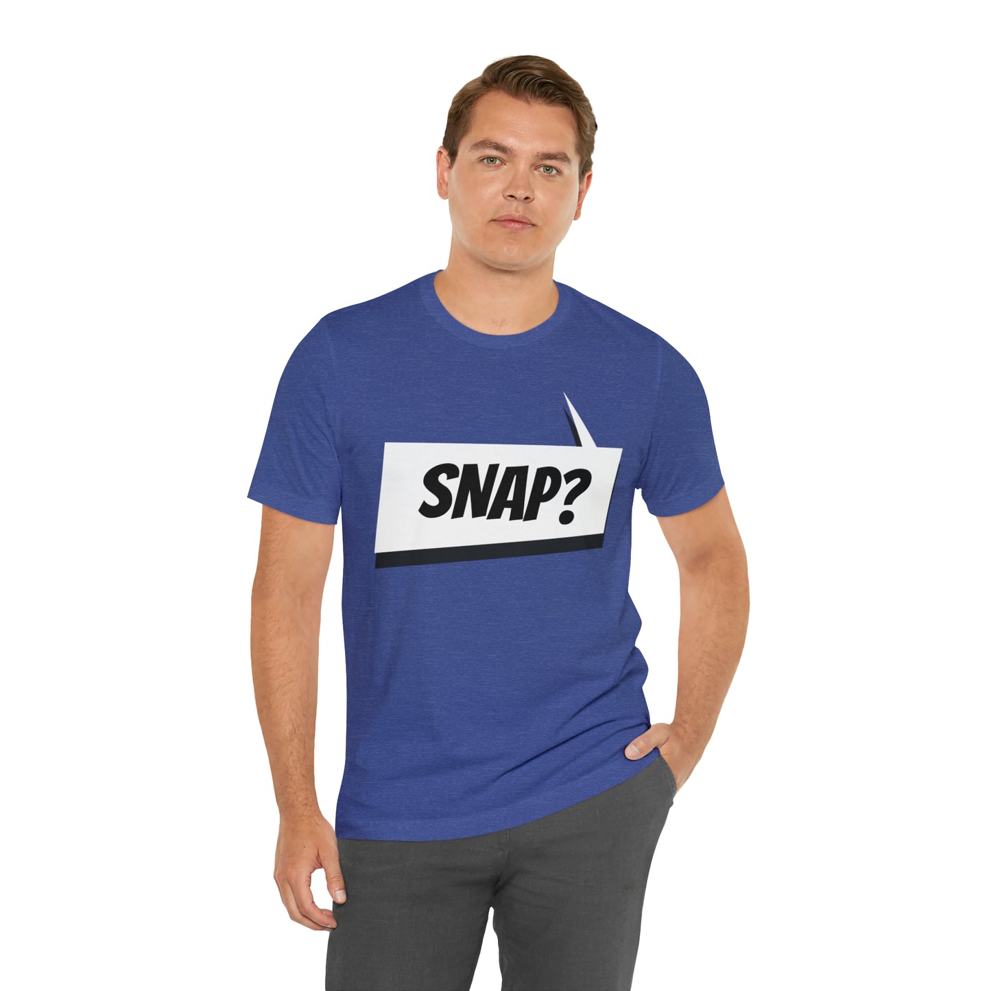 "snap?" Marvel Snap Unisex Jersey Short Sleeve Tee