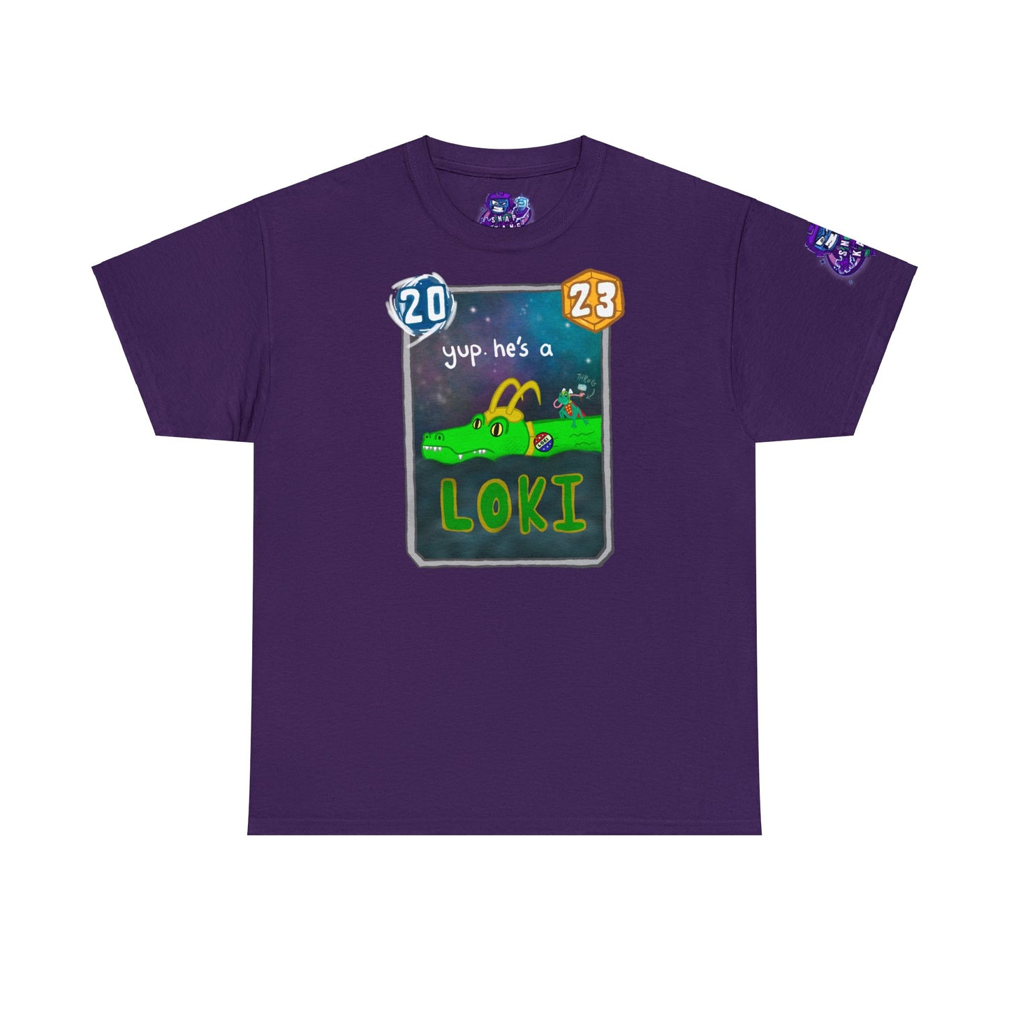 Snap kang x spooky dinosair "Yup, he's a Loki" Variant Marvel Snap Unisex Heavy Cotton Tee