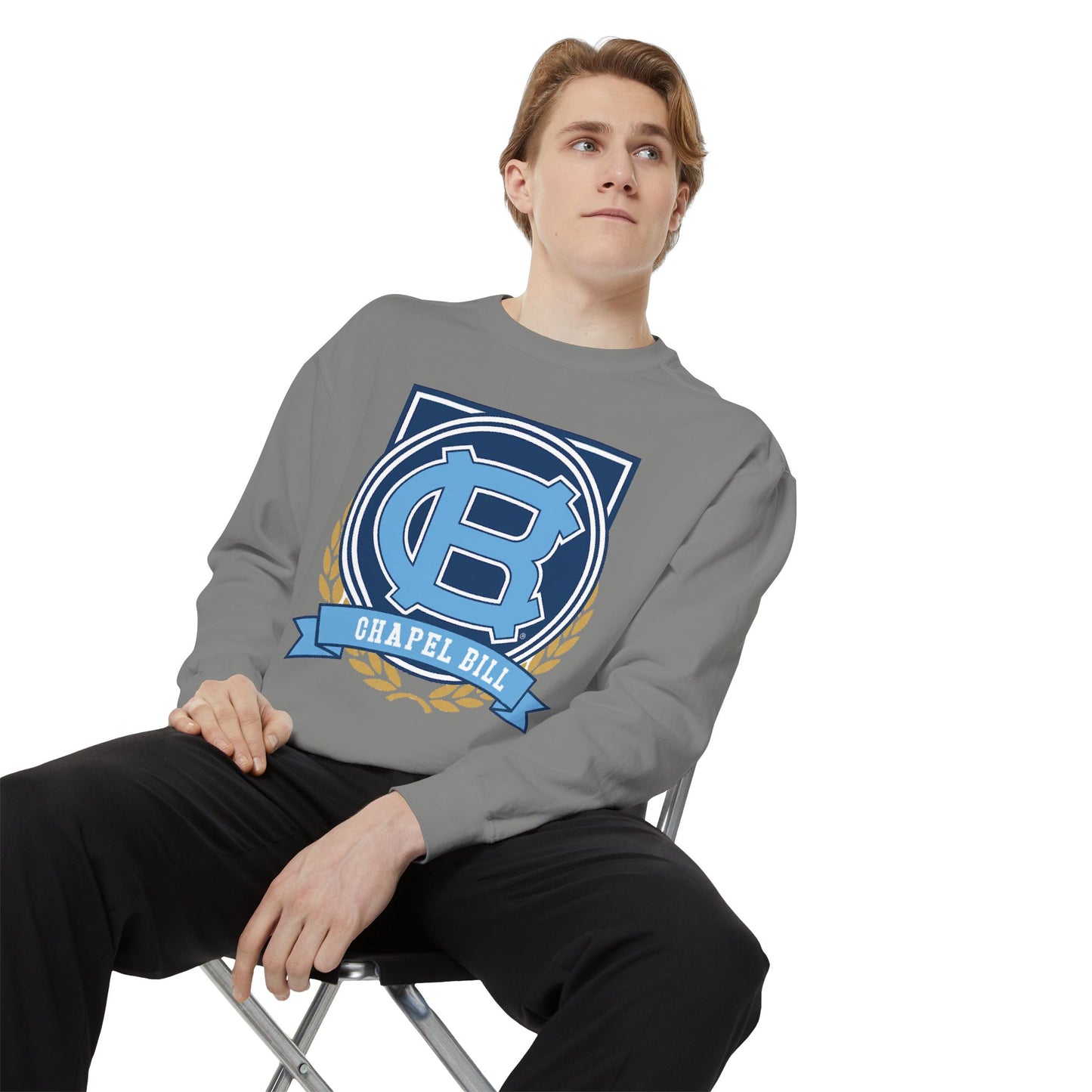 Chic Unisex Garment-Dyed Sweatshirt, Cozy Fall Fashion, Gift for Him/Her, Customizable Apparel, College Spirit Wear, Casual Streetwear