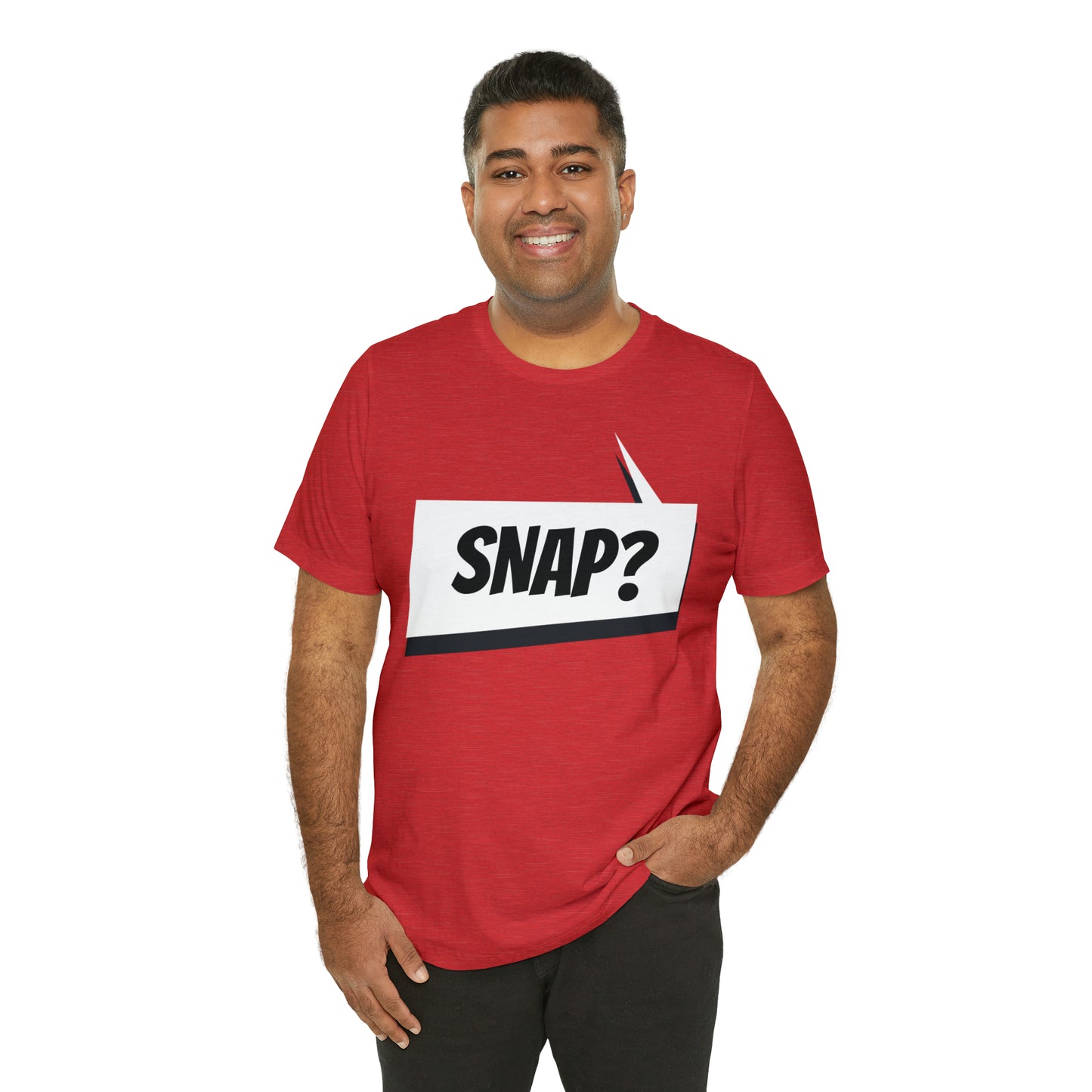 "snap?" Marvel Snap Unisex Jersey Short Sleeve Tee