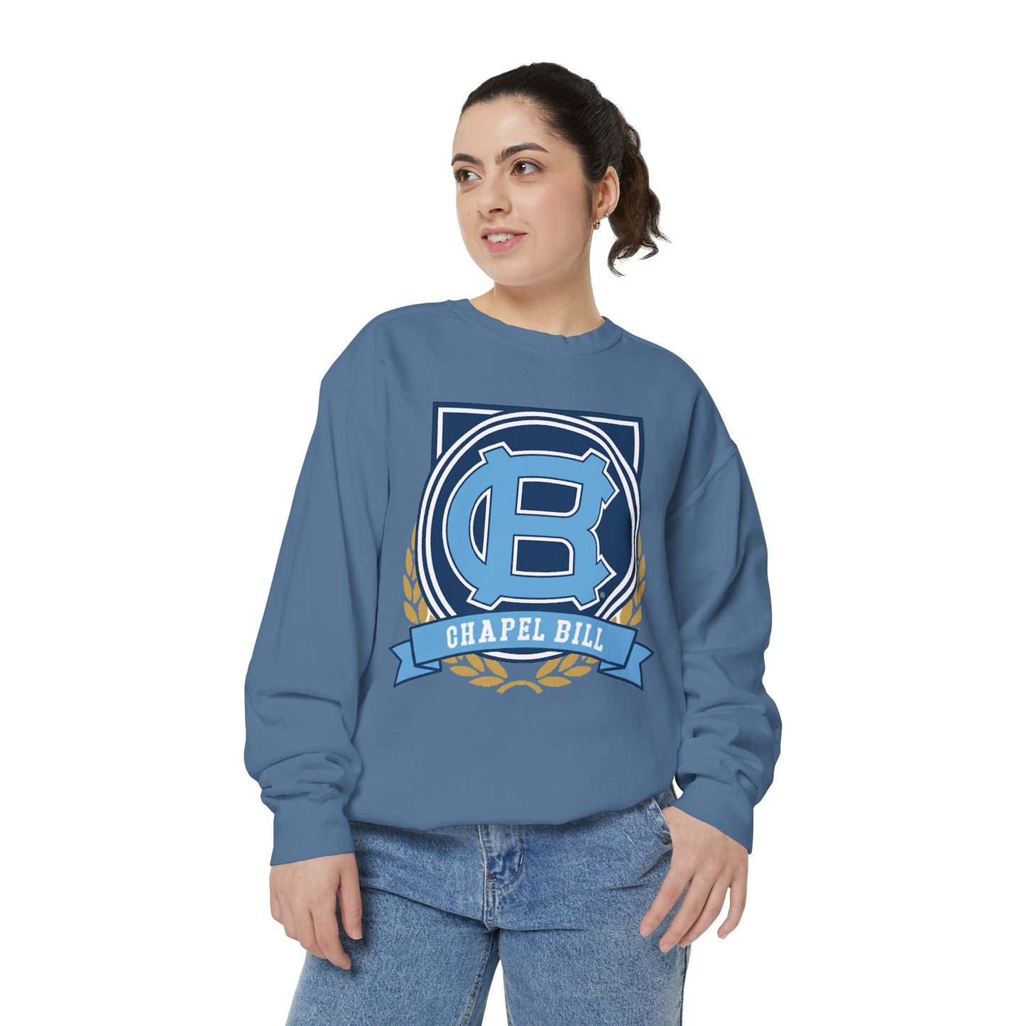 Chic Unisex Garment-Dyed Sweatshirt, Cozy Fall Fashion, Gift for Him/Her, Customizable Apparel, College Spirit Wear, Casual Streetwear