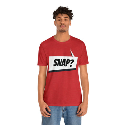 "snap?" Marvel Snap Unisex Jersey Short Sleeve Tee