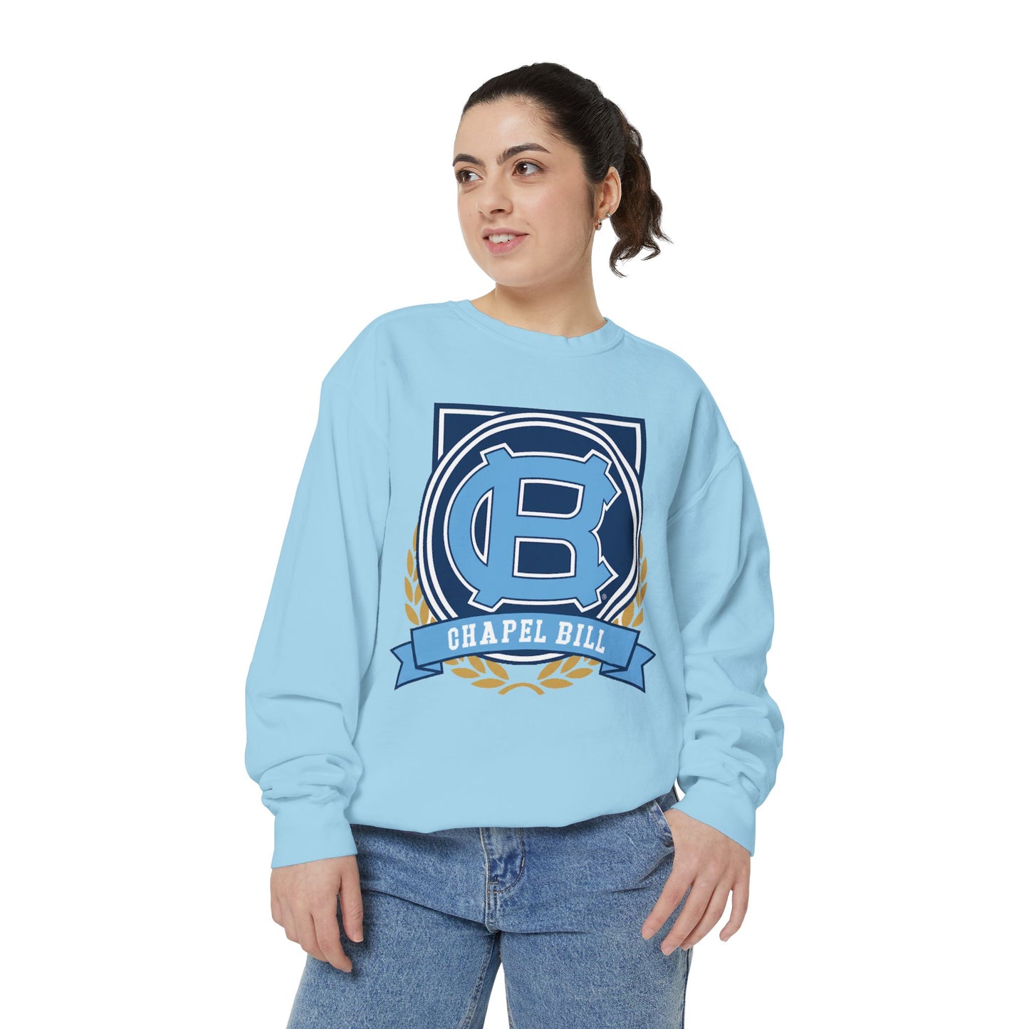 Chic Unisex Garment-Dyed Sweatshirt, Cozy Fall Fashion, Gift for Him/Her, Customizable Apparel, College Spirit Wear, Casual Streetwear