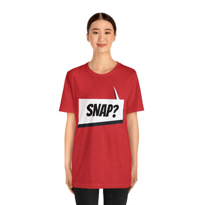 "snap?" Marvel Snap Unisex Jersey Short Sleeve Tee