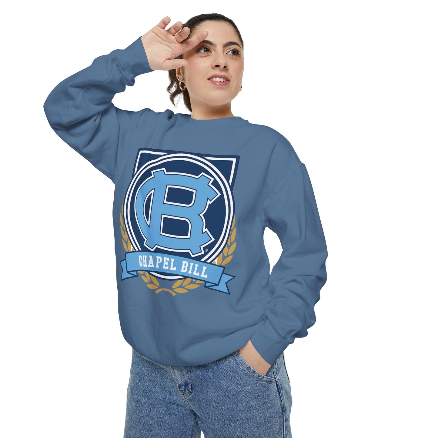 Chic Unisex Garment-Dyed Sweatshirt, Cozy Fall Fashion, Gift for Him/Her, Customizable Apparel, College Spirit Wear, Casual Streetwear