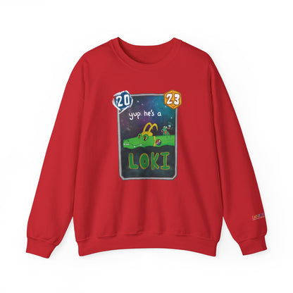 snap kang x spooky dinosaur "Yup, he's a loki" variant marvel snap inspired Crewneck Sweatshirt