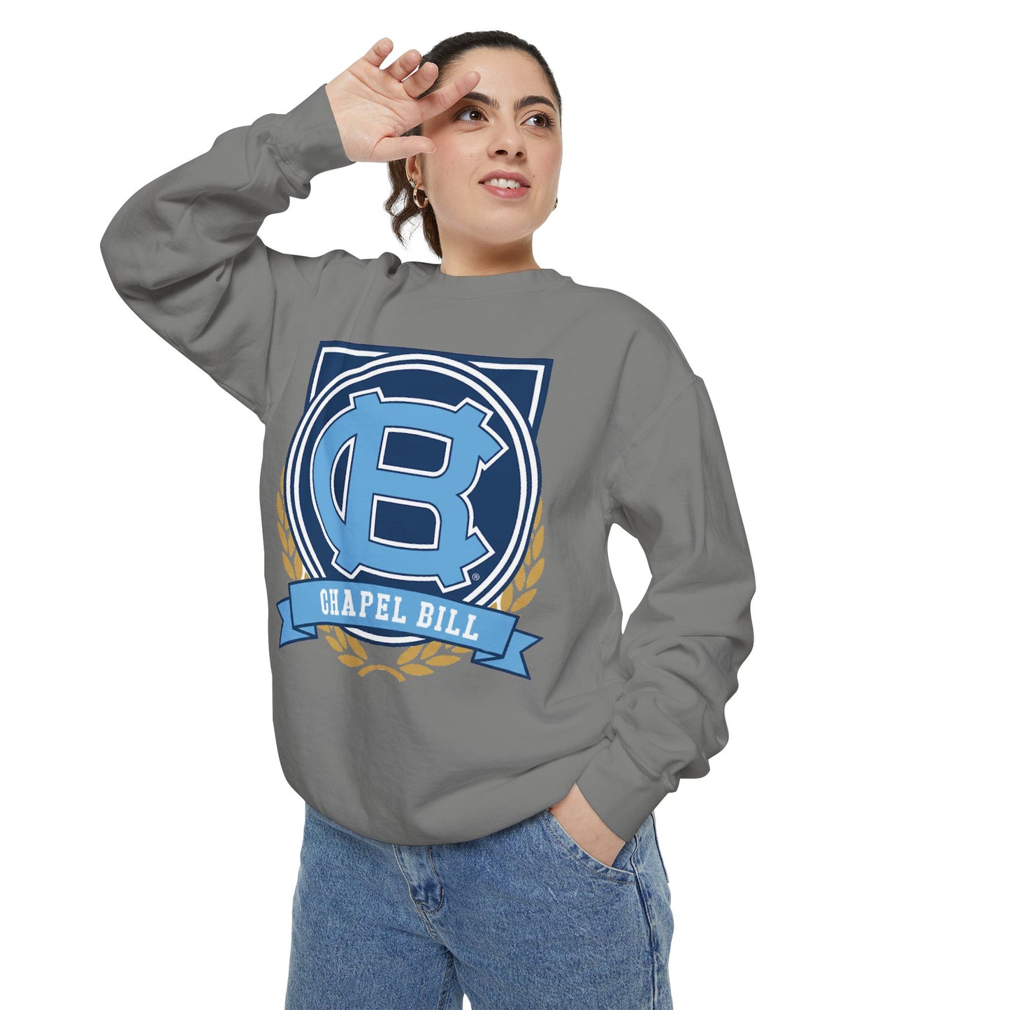 Chic Unisex Garment-Dyed Sweatshirt, Cozy Fall Fashion, Gift for Him/Her, Customizable Apparel, College Spirit Wear, Casual Streetwear