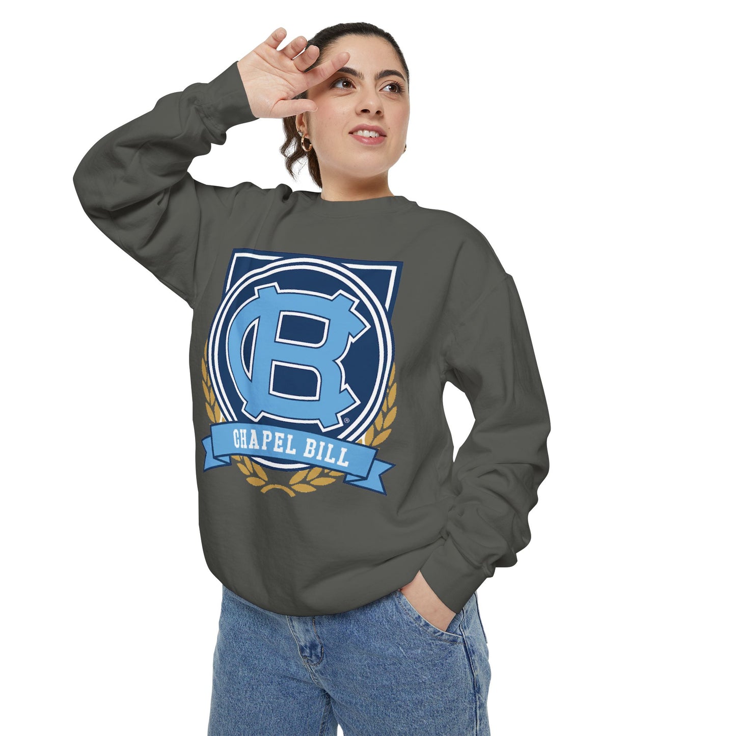 Chic Unisex Garment-Dyed Sweatshirt, Cozy Fall Fashion, Gift for Him/Her, Customizable Apparel, College Spirit Wear, Casual Streetwear