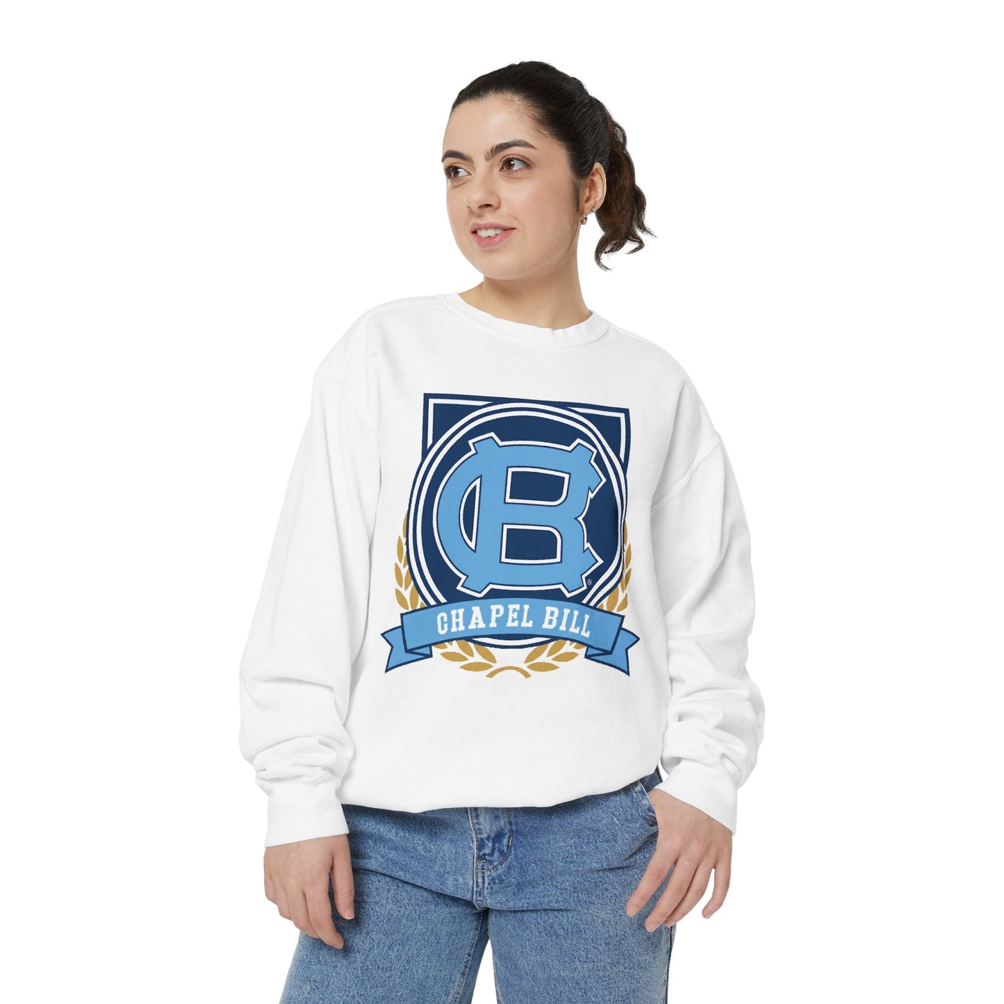 Chic Unisex Garment-Dyed Sweatshirt, Cozy Fall Fashion, Gift for Him/Her, Customizable Apparel, College Spirit Wear, Casual Streetwear