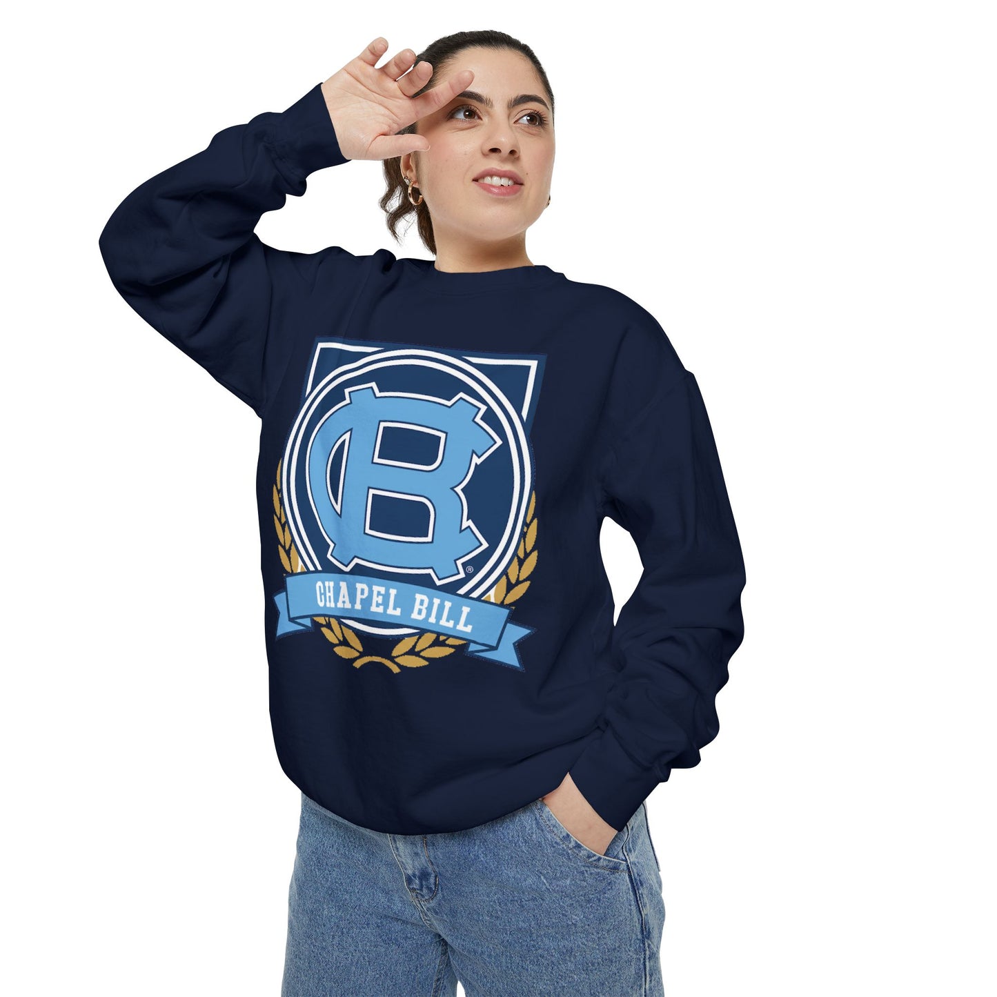 Chic Unisex Garment-Dyed Sweatshirt, Cozy Fall Fashion, Gift for Him/Her, Customizable Apparel, College Spirit Wear, Casual Streetwear