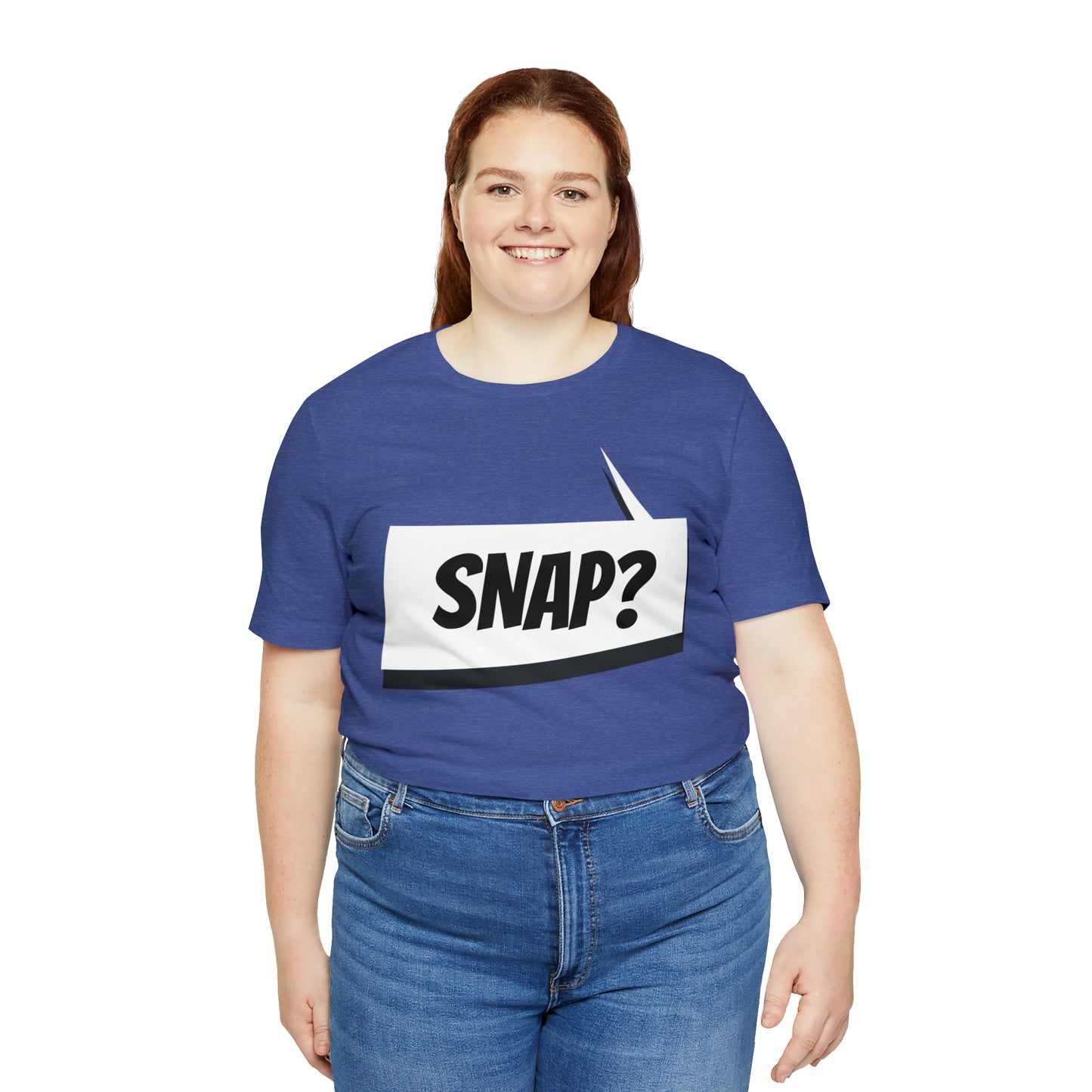 "snap?" Marvel Snap Unisex Jersey Short Sleeve Tee