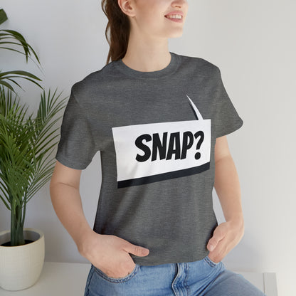 "snap?" Marvel Snap Unisex Jersey Short Sleeve Tee