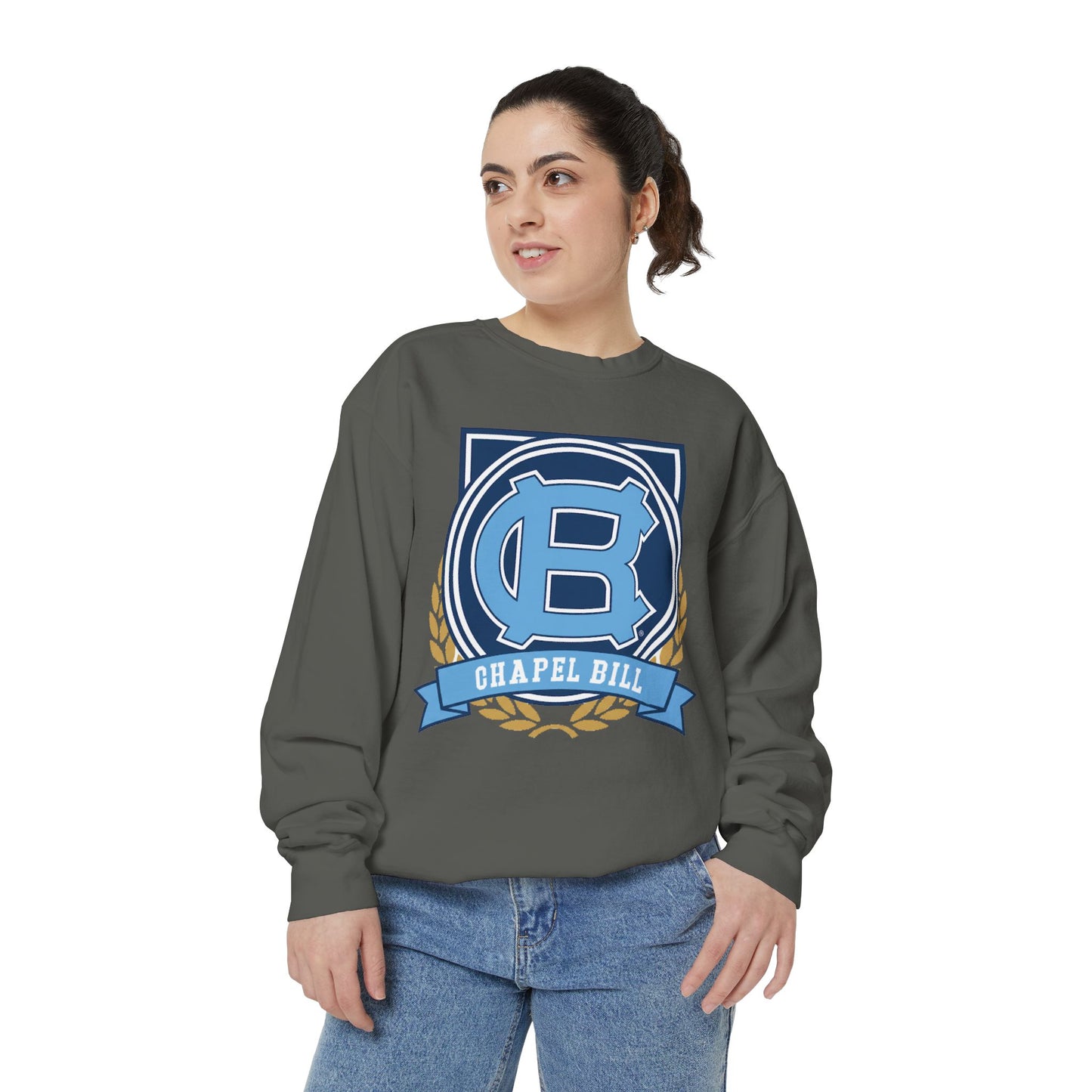 Chic Unisex Garment-Dyed Sweatshirt, Cozy Fall Fashion, Gift for Him/Her, Customizable Apparel, College Spirit Wear, Casual Streetwear