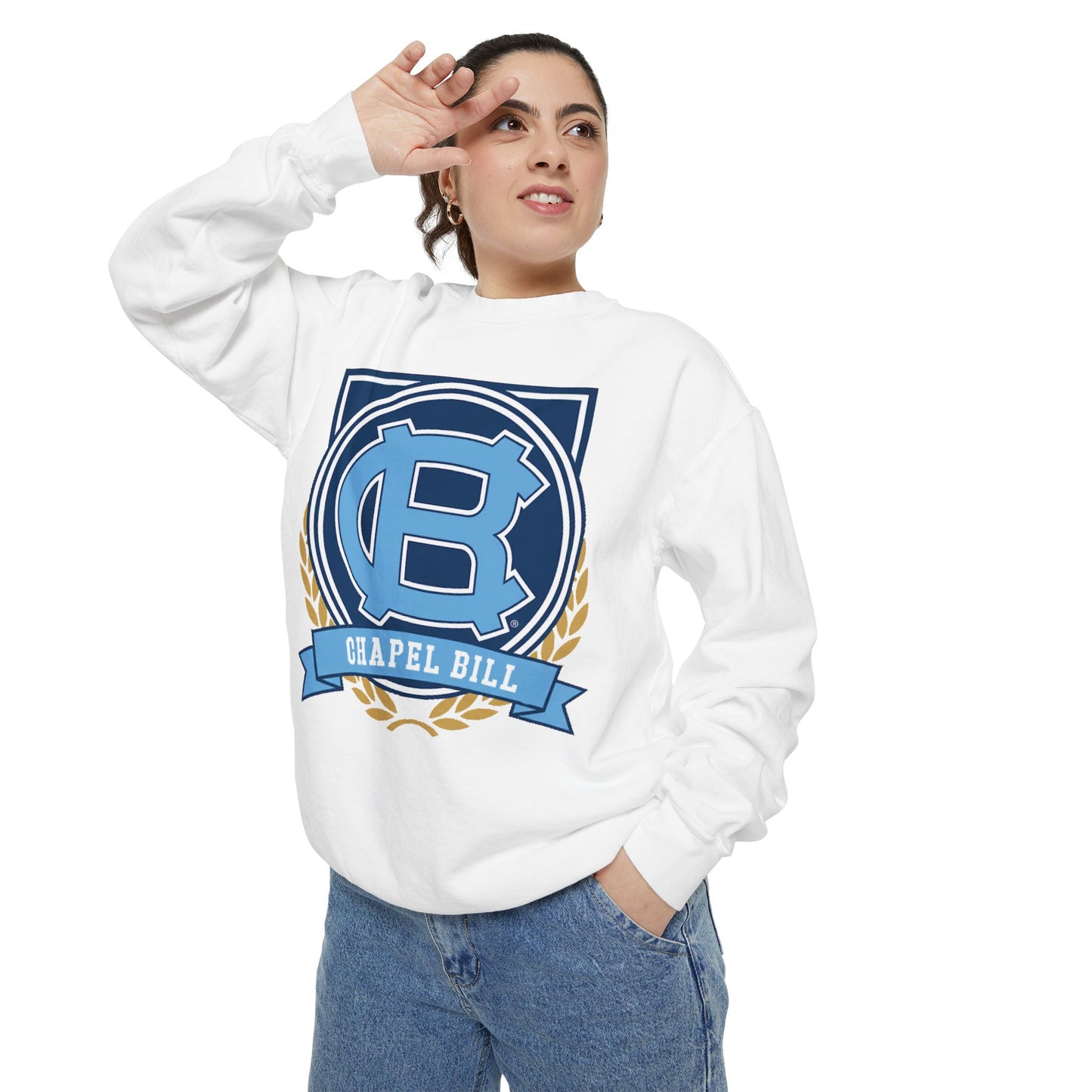 Chic Unisex Garment-Dyed Sweatshirt, Cozy Fall Fashion, Gift for Him/Her, Customizable Apparel, College Spirit Wear, Casual Streetwear