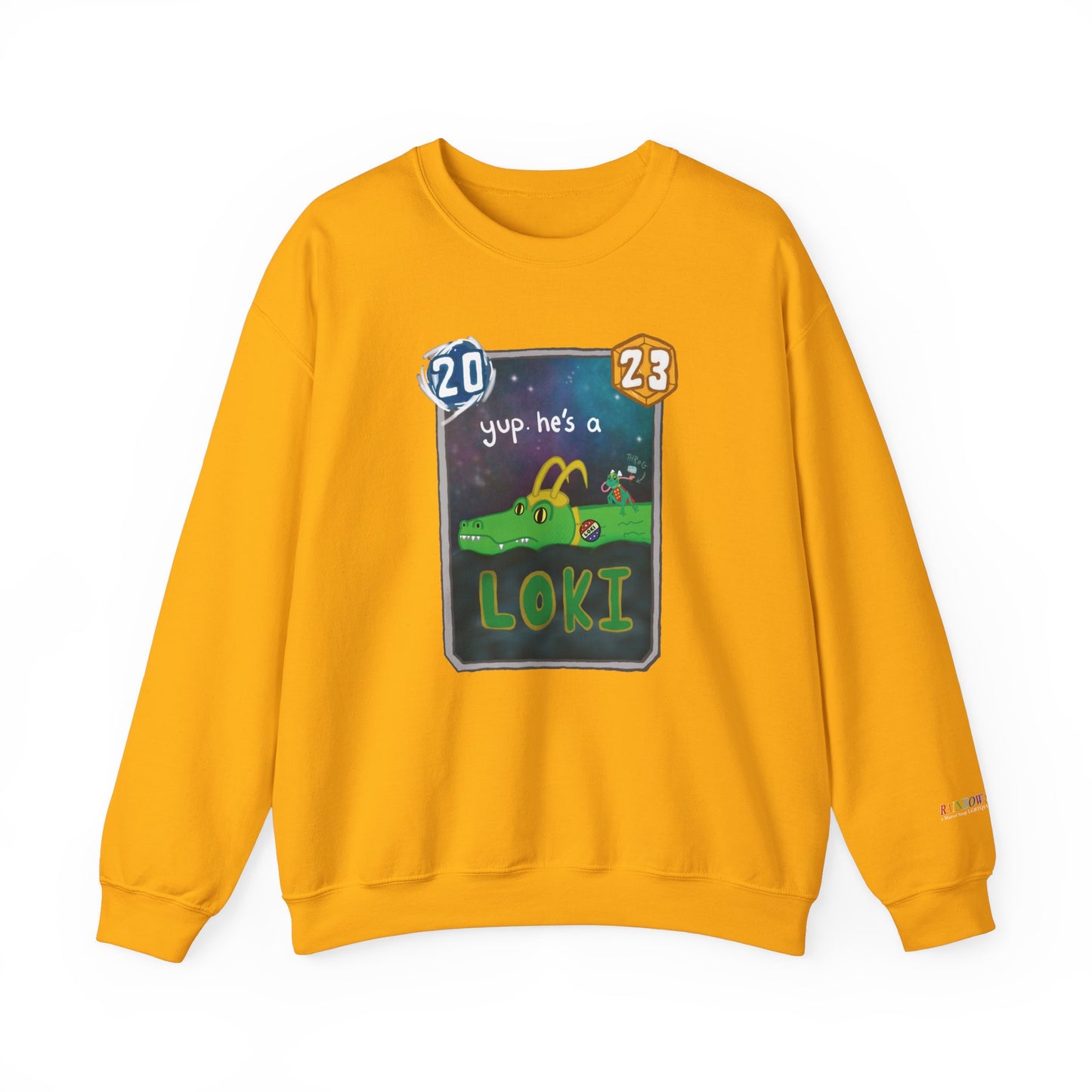 snap kang x spooky dinosaur "Yup, he's a loki" variant marvel snap inspired Crewneck Sweatshirt