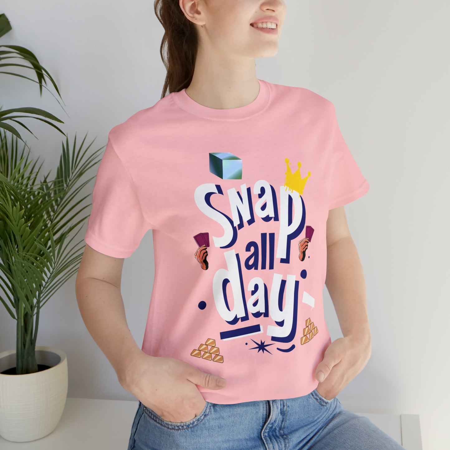 "Snap All Day" Short Sleeve Tee