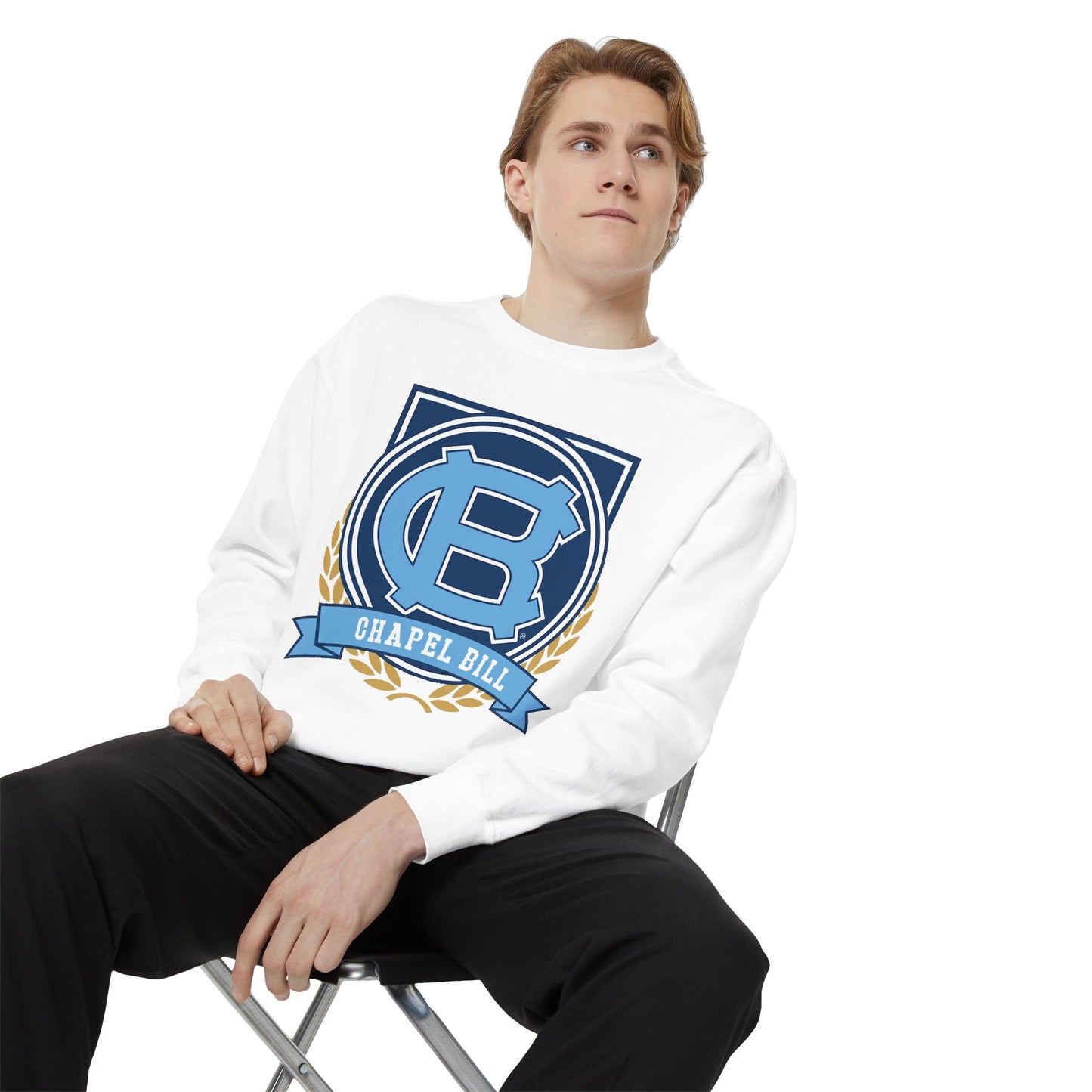 Chic Unisex Garment-Dyed Sweatshirt, Cozy Fall Fashion, Gift for Him/Her, Customizable Apparel, College Spirit Wear, Casual Streetwear