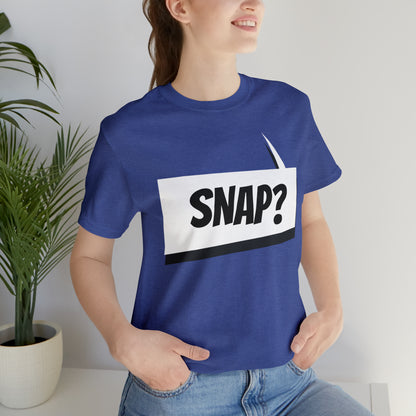 "snap?" Marvel Snap Unisex Jersey Short Sleeve Tee