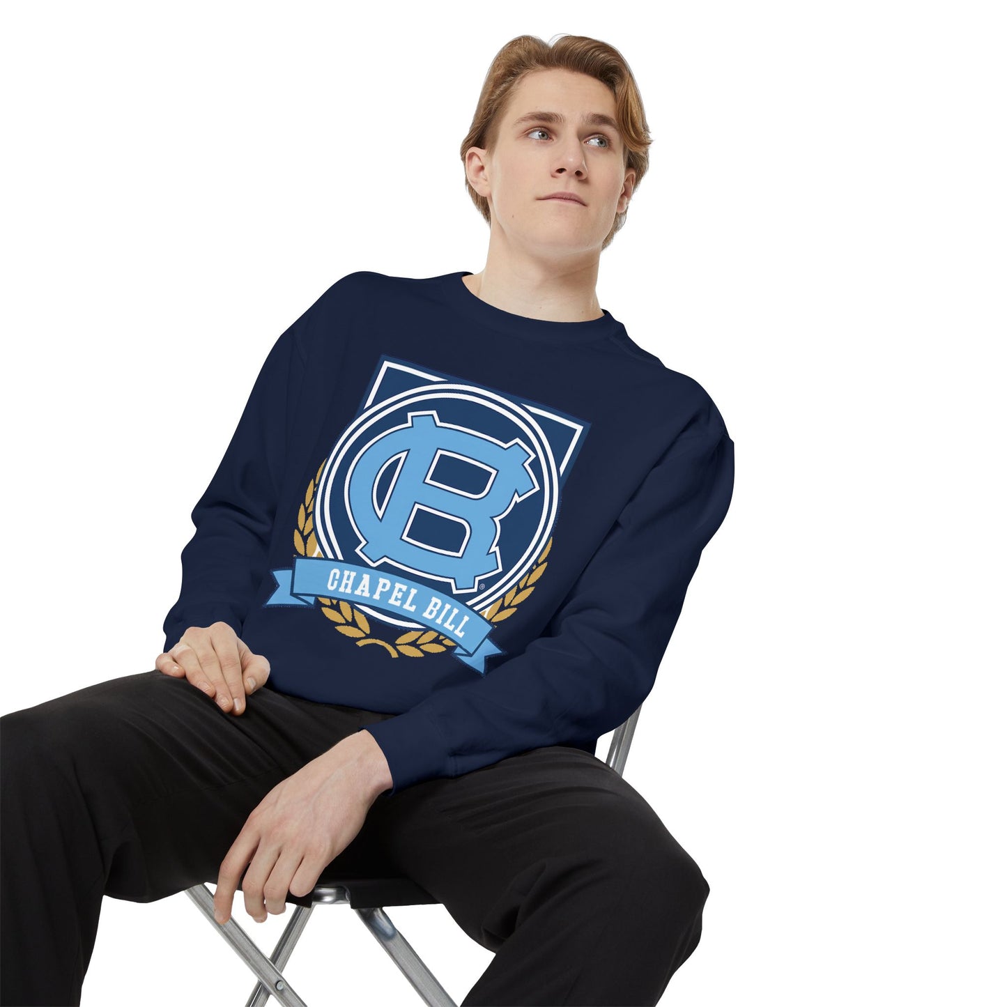 Chic Unisex Garment-Dyed Sweatshirt, Cozy Fall Fashion, Gift for Him/Her, Customizable Apparel, College Spirit Wear, Casual Streetwear