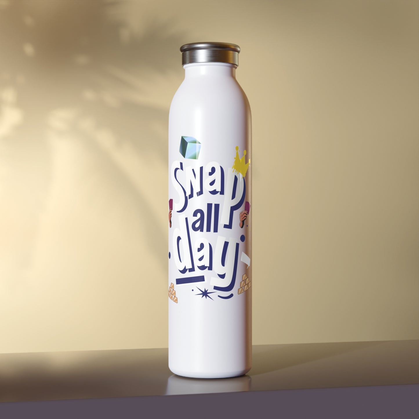 "Snap All Day" Marvel Snap Slim Water Bottle