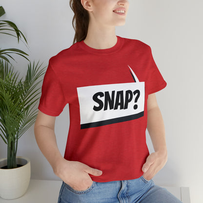 "snap?" Marvel Snap Unisex Jersey Short Sleeve Tee