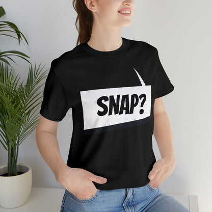 "snap?" Marvel Snap Unisex Jersey Short Sleeve Tee