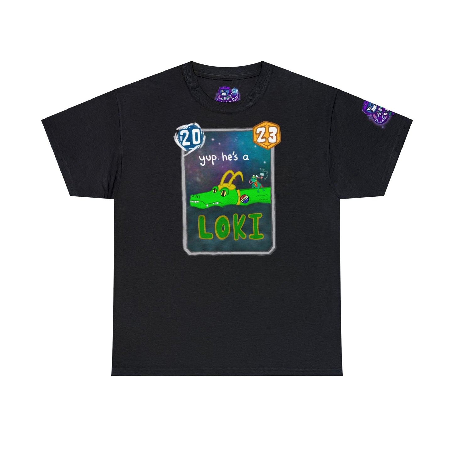 Snap kang x spooky dinosair "Yup, he's a Loki" Variant Marvel Snap Unisex Heavy Cotton Tee